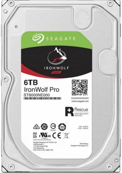 Жорсткий диск 3.5"  6TB Seagate IronWolf Pro   7200rpm, SATA 3, 256MB (ST6000NE000)