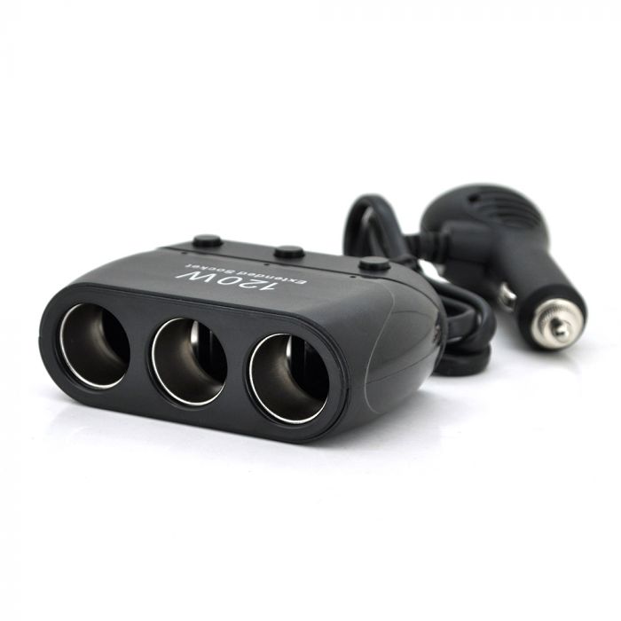 
					АЗП розгалужувач + вольтметр Olesson 1518, 12V-3 * 12V + USB, Black, Blister