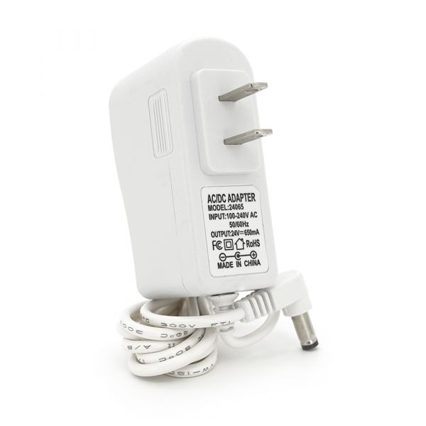 
					Імпульсний блок живлення 24В 0,65А (15.6Вт) штекер 5.5 / 2.5 довжина 1м, Q50, White, 90 ° роз'єм, Q100