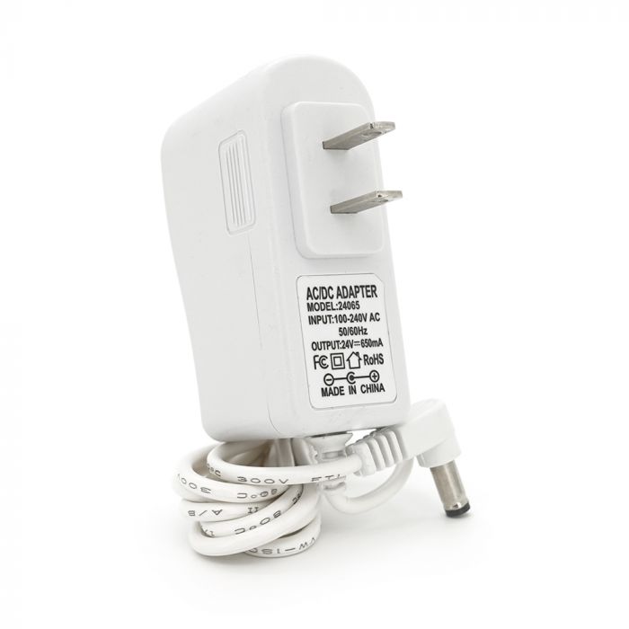 
					Імпульсний блок живлення 24В 0,65А (15.6Вт) штекер 5.5 / 2.5 довжина 1м, Q50, White, 90 ° роз'єм, Q100