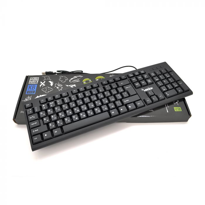 
					Клавиатура USB Merlion KB-888, длина кабеля 135см, (Eng/Укр/Рус), (460х158х33 мм) Black, 104к, Q20