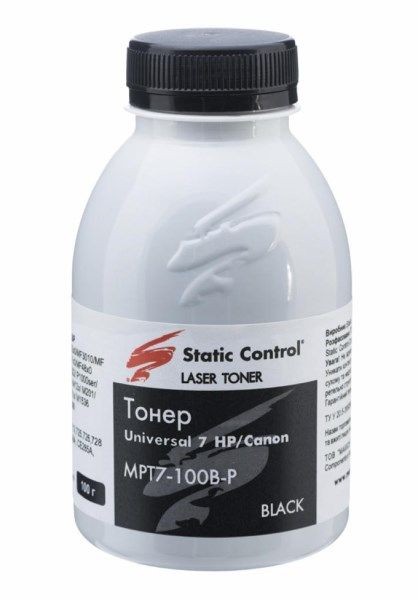 Тонер HP/Canon УНІВЕРСАЛЬНИЙ №7  100г (фасований)  *Static Control (MPT7-100B-P)