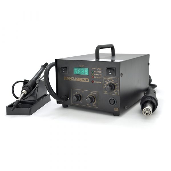 
					Паяльна станція BAKKU BK852D компресорна цифрова індикація, фен, паяльник (325*275*202) 4,46 кг