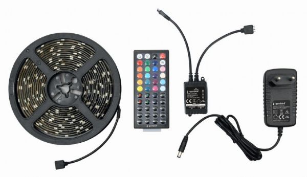 Світлодіодна стрічка EnerGenie з RGB підсвічуванням LED-S-RGB500-01, 5м, 280 lm, IP65, 1.5м кабель з живленням