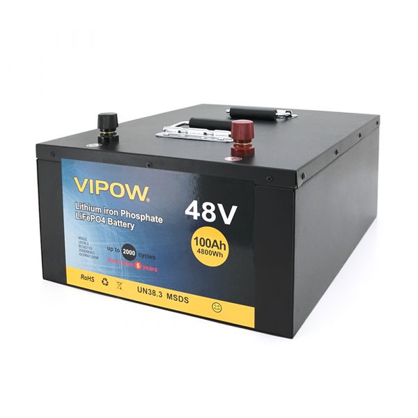 
					Акумуляторна батарея Vipow LiFePO4 51,2V 100Ah з вбудованою ВМS платою 80A (310*350*390)