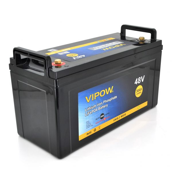 
					Акумуляторна батарея Vipow LiFePO4 51,2V 30Ah з вбудованою ВМS платою 40A, 48V (550*210*220)