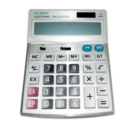 
					Калькулятор AX 9800V, 31 кнопка, сріблястий, розміри 200х155х50, Box