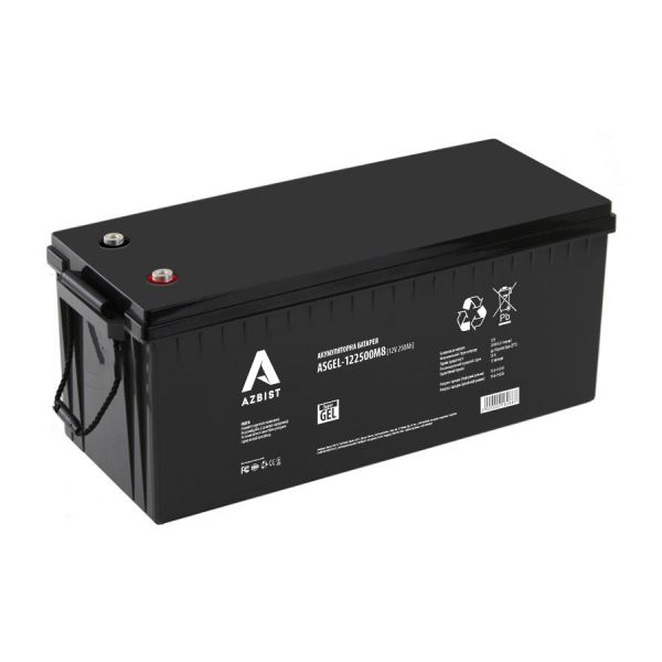 
					Акумулятор AZBIST Super GEL ASGEL-122500M8, Black Case, 12V 250.0Ah ( 522 x 269 x 219) Q1