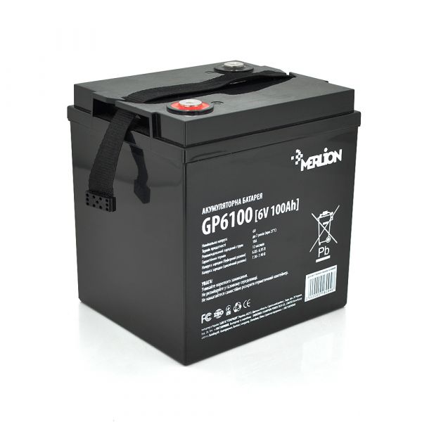 
					Акумуляторна батарея MERLION AGM GP6100 6 V 100Ah ( 260 x 180 x 247) Q1