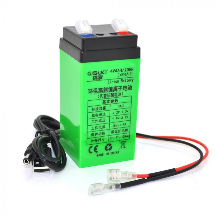 
					Акумуляторна батарея літієва QSuo 4V 4A з елементами Li-ion 18650 (47X47X100)