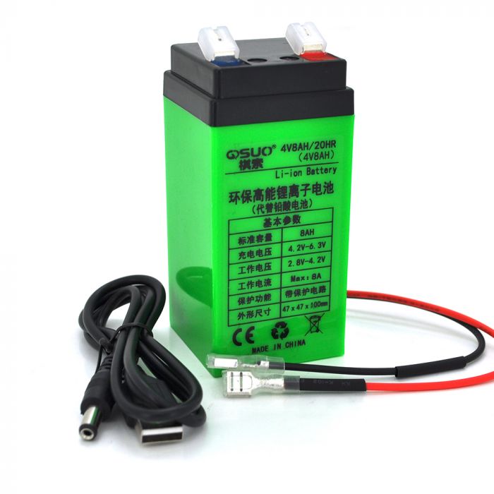 
					Акумуляторна батарея літієва QSuo 4V 8A з елементами Li-ion 18650 (47X47X100)