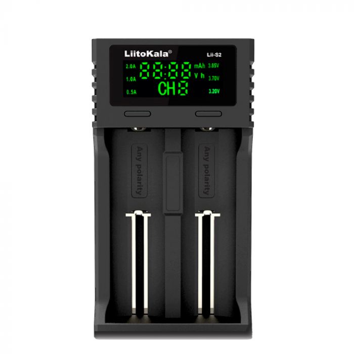 
					ЗП універсальний Liitokala Lii-S2, 2 канали, LCD дисплей, підтримує Li-ion, Ni-MH і Ni-Cd AA (R6), ААA (R03), AAAA, С (R14)