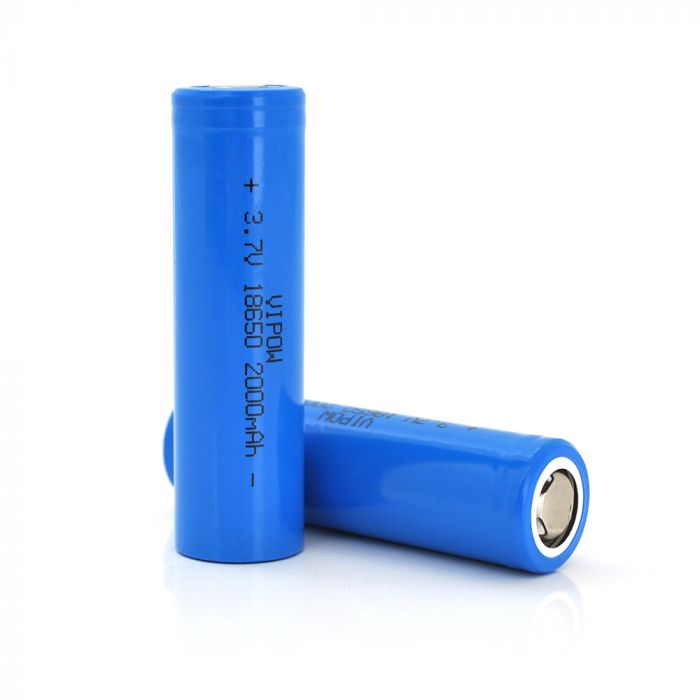 
					Акумулятор 18650 Li-Ion Vipow ICR18650 FlatTop, 2000mAh, Blue