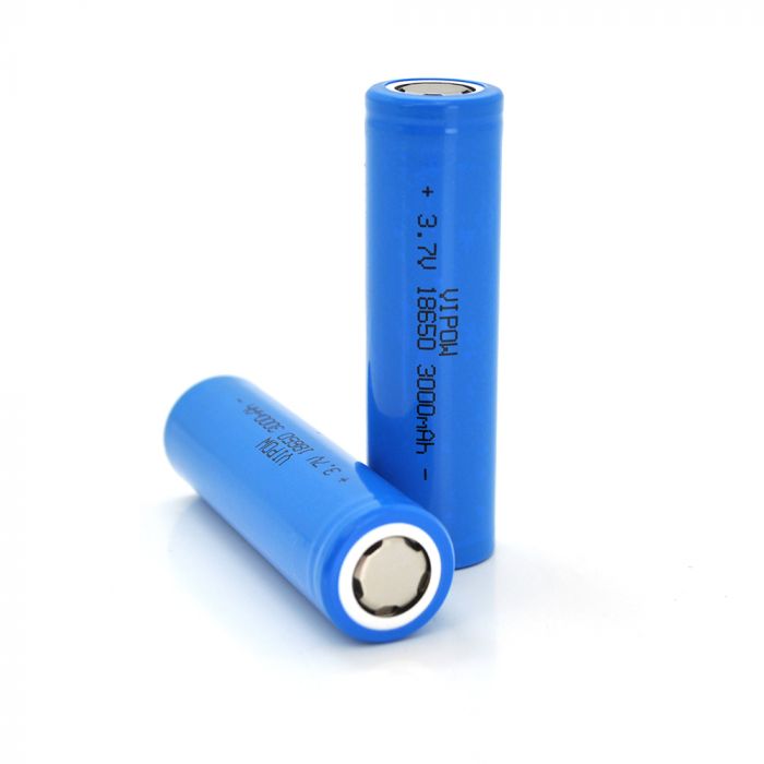 
					Акумулятор 18650 Li-Ion Vipow ICR18650 FlatTop, 3000mAh, Blue