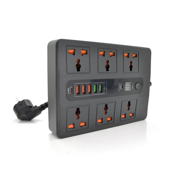 
					Мережевий фільтр BLK-11 + TIMER, 6 Розетки + 5 USB, PD3.0, 2 м, перетин 3х0,75мм, White, Box