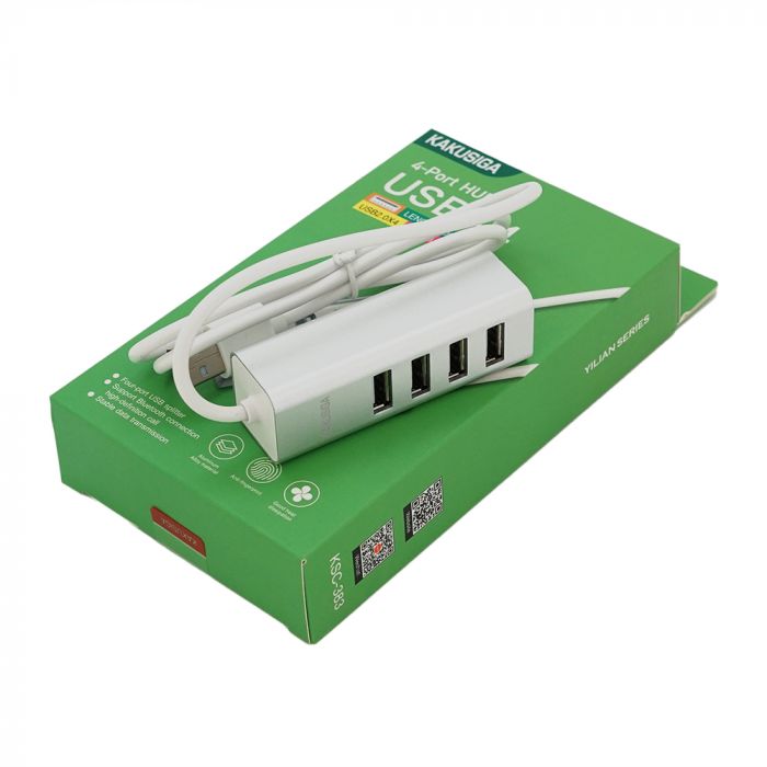 
					Хаб iKAKU KSC-383 YILIAN USB 2.0 4 порта, Silver, 480Mbts живлення від USB, Box