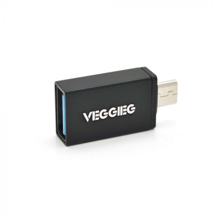 
					Перехідник VEGGIEG V-OT01 USB2.0(AF) OTG => microUSB(M), Black, Пакет