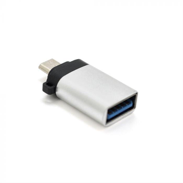 
					Перехідник VEGGIEG TC-113 USB3.0(AF) OTG => microUSB(M), Silver, Пакет