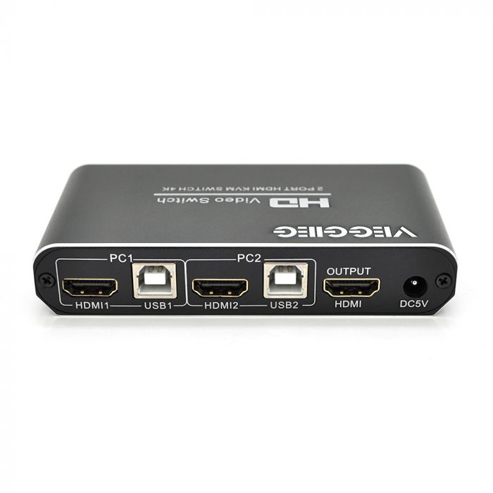
					Активний VEGGIEG V-H201 KVM HDMI 2 * 1 спліттер, підтримує 2Kx4K, 30Hz, Black, Box