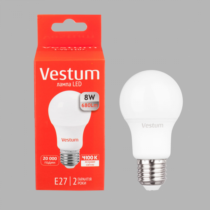 Лампа LED Vestum A55 8W 4100K 220V E27
