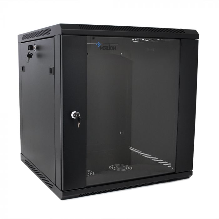 
					Шафа Merlion 27U, 600*600*1303mm (Ш*Г*В)мм загартоване скло, чорна, сталь 1,2мм із замком (в розібраному вигляді!!!)