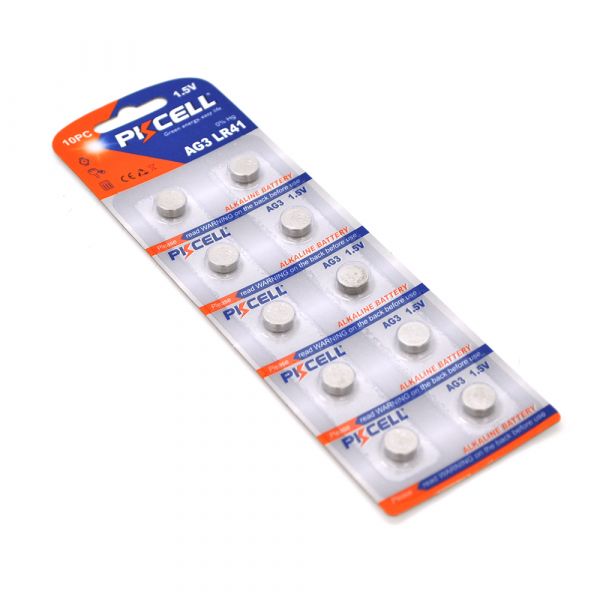 
					Батарейка лужна PKCELL 1.5V AG3, 10 штук в блістері ціна за блістер, Q