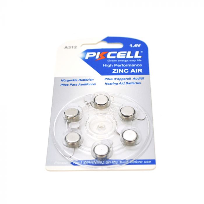 
					Батарейка повітряно цинкова PKCELL 1.4V ZA13, 6 штук в блістері, ціна за блістер, Q