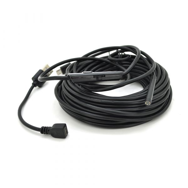 
					2 в 1 MicroUSB/PC HD ендоскоп, м'який провод, 10м