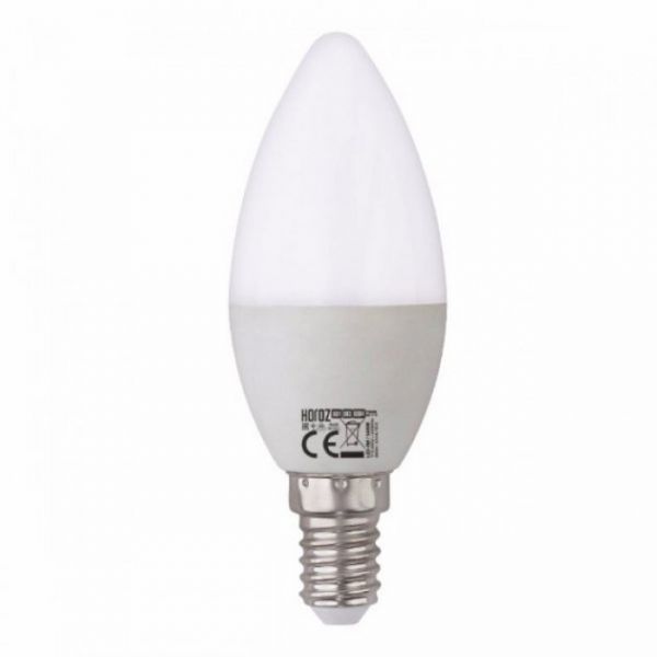 Лампочка LED Horoz (E14, 6W, 6400К, 480 Лм, свічка) (001 003 0006 6400)