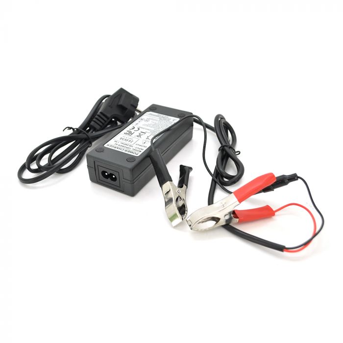 
					Зарядний пристрій для акумуляторів Merlion LiFePO4 12V (14,6V) -3A-36W + крокодили, BOX, Q50