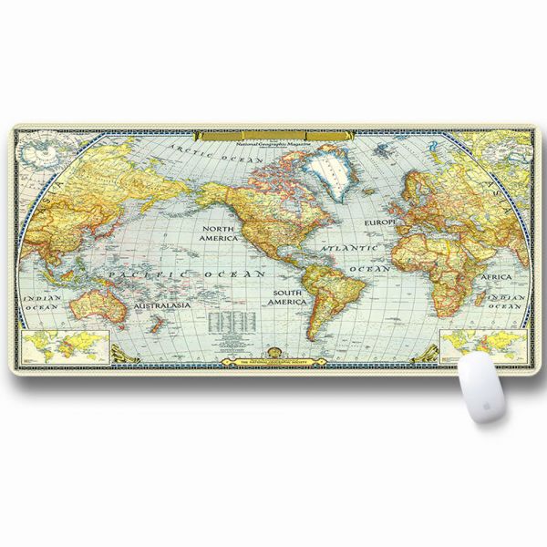 
					Килимок 300 * 700 тканинної Карта світу з бічної прошивкою, товщина 3 мм, колір Gray-yellow, Пакет