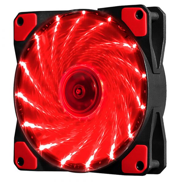 
					Кулер корпусний 12025 DC sleeve fan 3pin + 4pin - 120 * 120 * 25мм, 12V, 1100об / хв, 15LED, Red