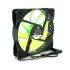 
					Кулер корпусний 12025 DC sleeve fan 4pin - 120 * 120 * 25мм, 12V, 1100об / хв, 15LED, Green