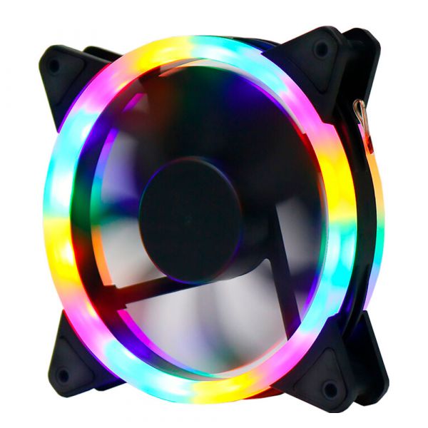 
					Кулер корпусний 12025 DC sleeve fan 3pin + 4pin - 120 * 120 * 25мм, 12V, 1100об / хв, Pink-Yellow-Blue-Red, двосторонній