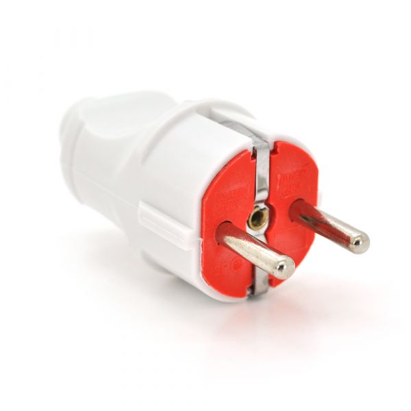 
					Вилка з заземленням 10 / 16А 250V A712, White, Q20