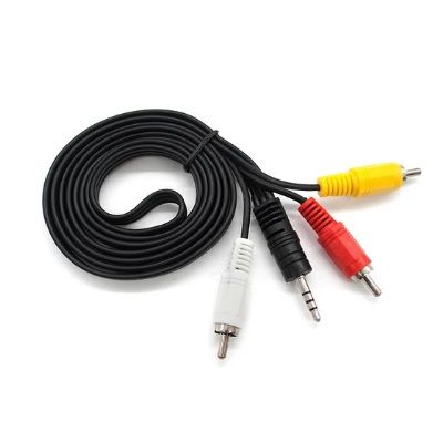 
					Кабель DC3.5 (тато) => 3хRCA (тато), GOLD Jack, довжина Jack 18мм, CU, круглий, Black, 1,5 м, (Пакет) Q500
