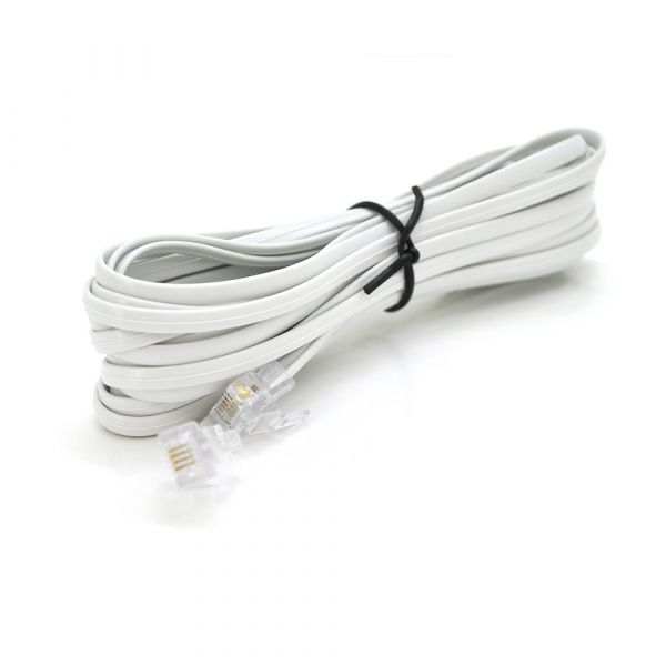 
					Патч-корд телефонний, RJ11, 5,0m, білий