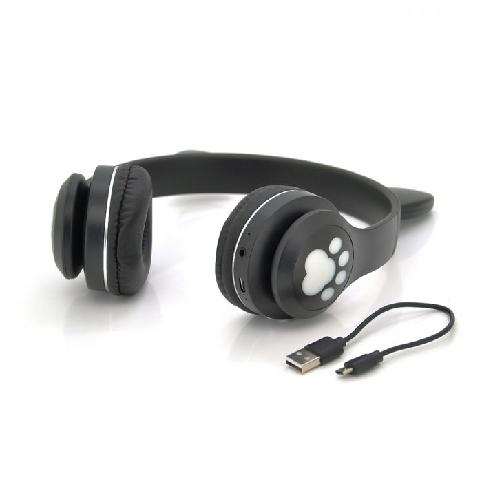 
					Бездротові Bluetooth навушники Cat Ear VZV-23M Led, Black