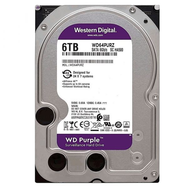 
					Жорсткий диск Western Digital Purple 6TB 5400rpm 64MB WD63PURZ 6Gb/s