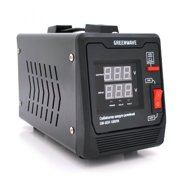 
					Стабілізатор напруги релейный Green Wave Mauser 1000VA (700Вт), 1xShuko, DC140-260V, AC220±8%, BOX, Q4