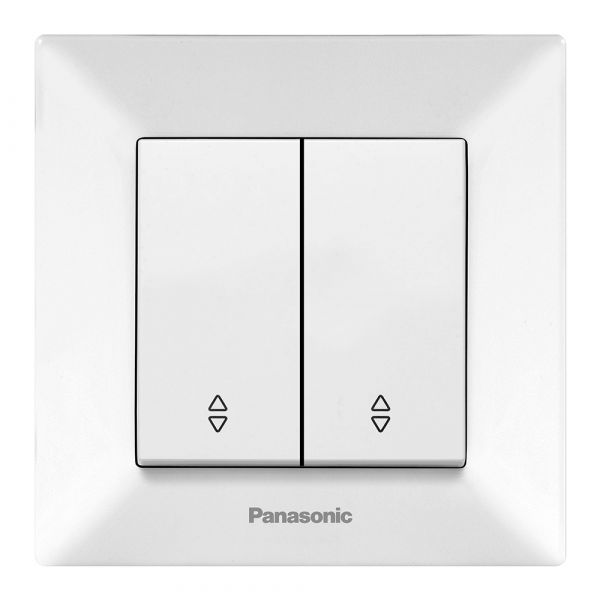
					Вимикач Panasonic Arkedia Slim двоклавішний прохідний, білий