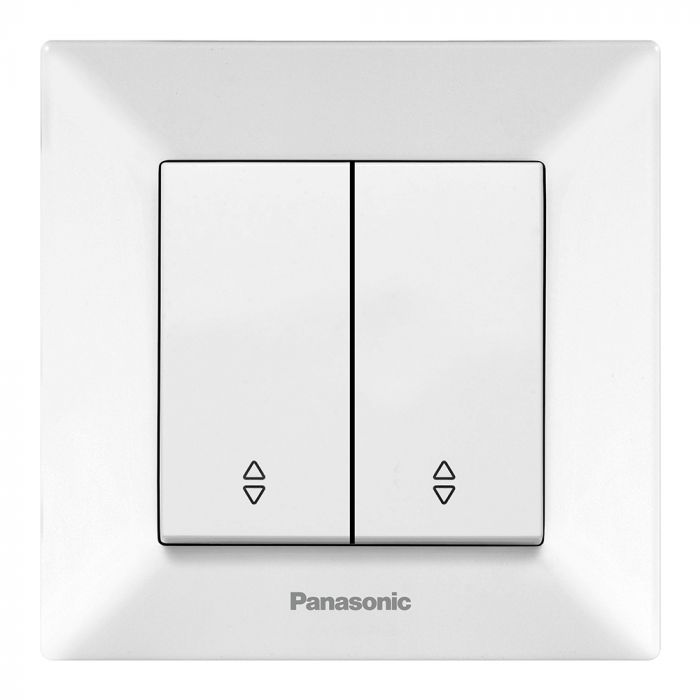 
					Вимикач Panasonic Arkedia Slim двоклавішний прохідний, білий
