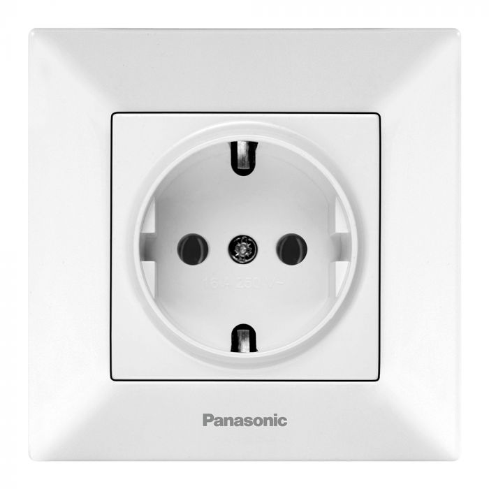 
					Розетка Panasonic Arkedia Slim із заземленням, біла