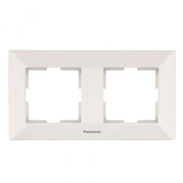 
					Рамка Panasonic Arkedia Slim подвійна, горизонтальна, кремова