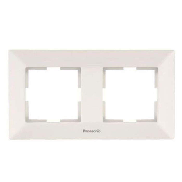 
					Рамка Panasonic Arkedia Slim подвійна, горизонтальна, кремова