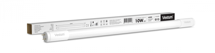 Лампа LED Vestum T8 600мм 10W 850Лм 6500K 175-250V G13