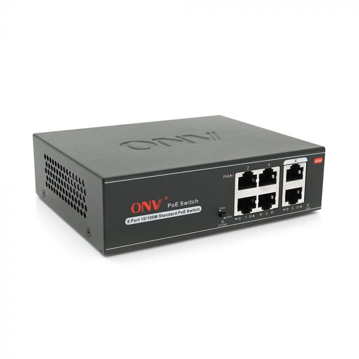 
					4х портовий PoE комутатор ONV-H1064PLS, 4хРоЕ 100 Мбіт + 2х100 Мбіт до 250м, IEEE802.3af/at, загальна потужність 65Вт