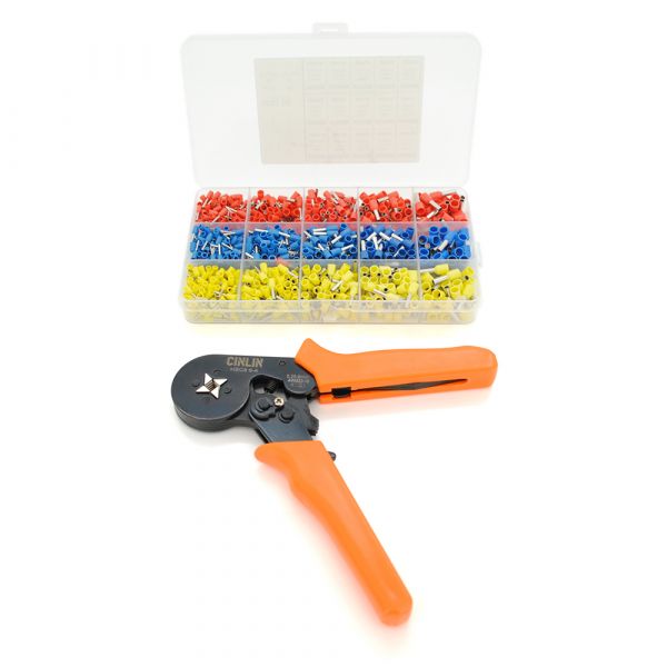 
					Крімпер CINLINELE HCS8 6-4 для обтиску кабельного накінечника, orange + набір кабельних наконечників (VE0508,VE1508,VE1008,VE4009,VE2508)