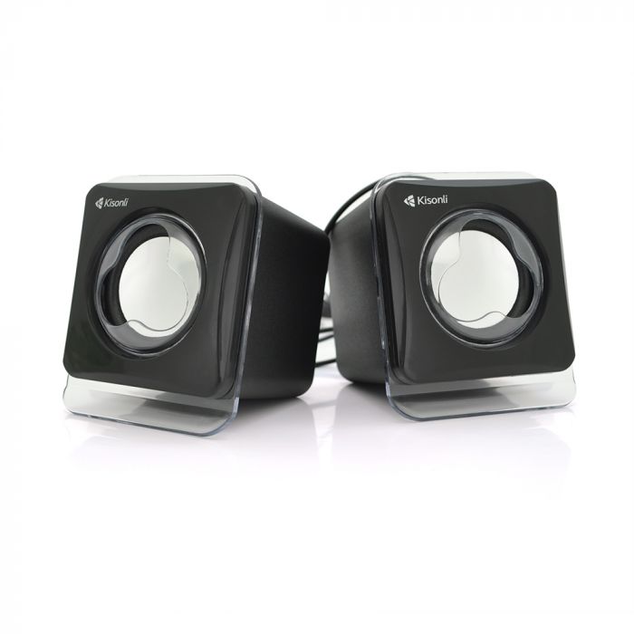 
					Колонки 2.0 Kisonli V410 для ПК і ноутбука, USB + 3.5mm, 2x1.5W, 20Hz- 20KHz, Black, BOX, Q80