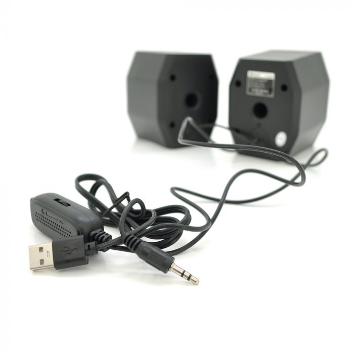 
					Колонки 2.0 Kisonli A-101S для ПК і ноутбука, USB + 3.5mm, 2x3.5W, 20Hz- 20KHz, Black, BOX, Q80